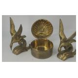 Solid brass birds and hinged box.