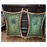 Vintage Palm Tree Wall Decor Bamboo Frame 19ï¿½x28ï¿½