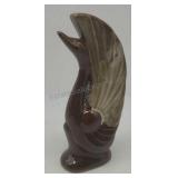 Vintage drip glazed swan figurine. 9ins.