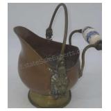 Brass tea pitcher with ceramic handle. 5ï¿½5.