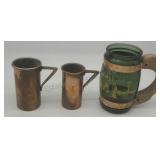 Pewter lined brass measuring cups and New York