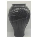 Large Art Deco Black Glazed Ceramic Vase 16ï¿½10.