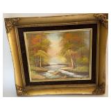 Vintage Oil Autumn Landscape, Artist Signed