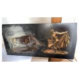 Vintage Wood Bull and the Bull Rider