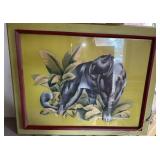 Large Black Panther Artist Signed Peters 43ï¿½ x 34ï¿½