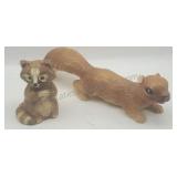 Raccoon & Squirrel Figurines