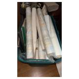 Bin of vintage wallpaper