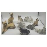 Porcelain Glazed Cat Figurines