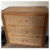 Vintage Wicker Small 3 Drawer Dresser 31ï¿½ x18ï¿½x30"