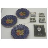 D.C & Atlantic Souvenir plates Smoke Glass Dishes
