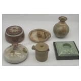 Clay Ceramic Bud Vases Candle Holders