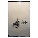 Vintage Steamboat Etching Artist GERARD 