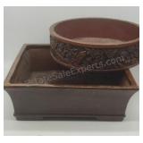 Square and round planters. 5ï¿½14ï¿½14.. and 3ï¿½12