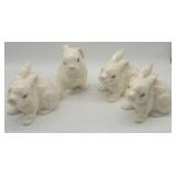 Ceramic White Bunny Figurines
