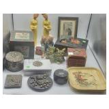 Asian Oriental Items, Boxes, Figurines