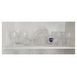 Shelf Lot of Crystal & Cut Glass