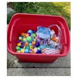 Tote of Plastic Easter Eggs
