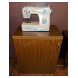 Sewing Machine No Cords W/ Cabinet Needs Lid Fixed
