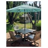 Patio Table Umbrella & Chairs
