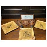 Decrotive Plates Wood Turtle and Small Masks