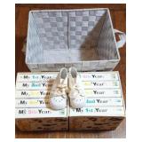 Baby Shoes Basket & Photo Albums