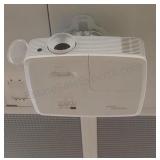 Optoma overhead projector.  Mounted on ceiling.