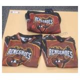 Logo light weight hoodie and polyester shirts.