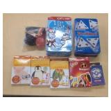 Flash cards, uno cards and other games. Pieces