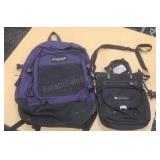 Jansport backpack and sherpani shoulder bag.
