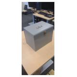 Steel letter size file box. Lockable. And small