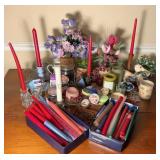 Lot Of Candles & Candle Holders