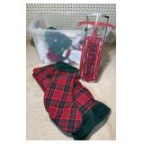 Tote W/ Christmas Sled stocking Tree Skirt & More
