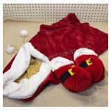 Santa Slippers & Bag
