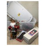 Tote of Misc Christmas Decor
