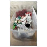Tote of Ornaments & Pumpkin Canister