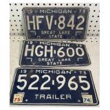 1973 Michigan Plates