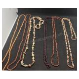 (6) Seed Bead Artisan Long Necklaces