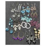 14 Pair Large Dangle Earrings