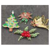 4 Christmas Brooches 1 Monet