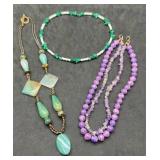 Jasper, Malachite & Amethyst Necklaces