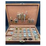 Group of Tie Bars Cuff Links & More W/ Case