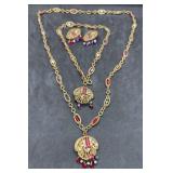 Vintage Hobe Necklace Bracelet Earring Set