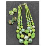 Vintage Japan cluster Earrings & Multi Stand