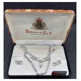 Rhinestone Necklace & Screw Earrings & 5th Ave