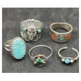 Sterling & Turquoise Native American Rings