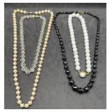 4 Beaded Necklaces 1 Crystal