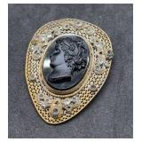 Signed Victorian Cameo Fur Clip