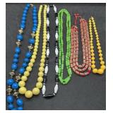 6 Vtg Beaded Necklaces
