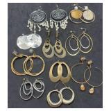 10 Pairs Large Round & Hoop Earrings