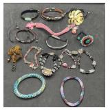 Group of Leather & Beaded Bracelets